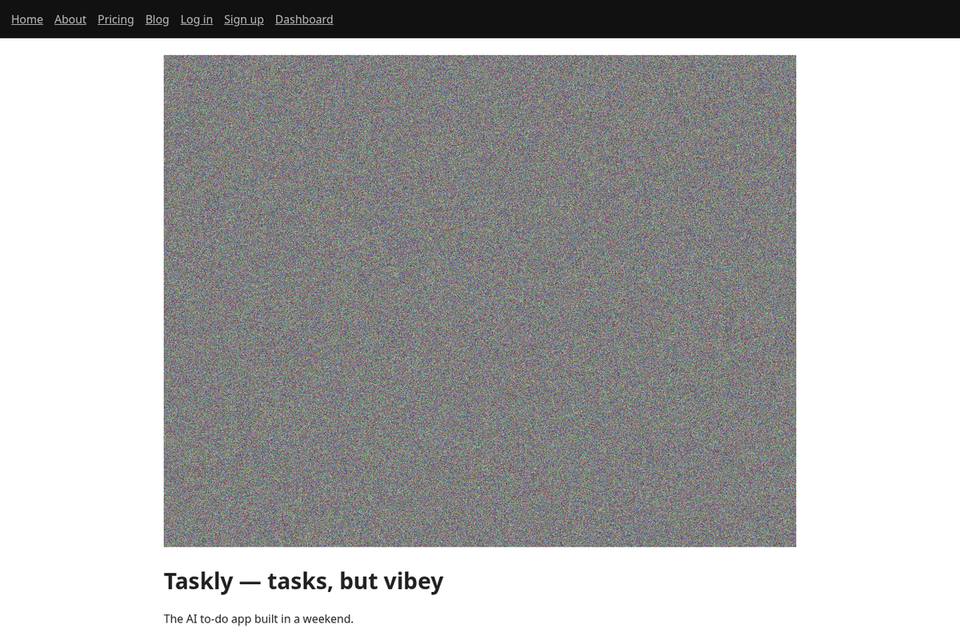Sample home-page screenshot from a Vibe Greenlight report (desktop)